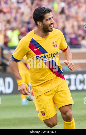 ANN ARBOR, MI - AUGUST 10: Barcelona forward (9) Luis Suarez during the La Liga-Serie A Cup match between Barcelona and Napoli on August 10, 2019 at Michigan Stadium in Ann Arbor, MI (Photo by Allan Dranberg/Cal Sport Media) Stock Photo