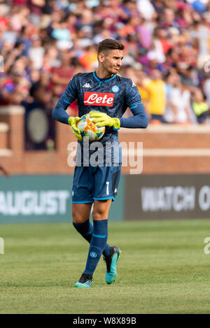 ANN ARBOR, MI - AUGUST 10: Napoli goalkeeper (1) Alex Meret during the La Liga-Serie A Cup match between Barcelona and Napoli on August 10, 2019 at Michigan Stadium in Ann Arbor, MI (Photo by Allan Dranberg/Cal Sport Media) Stock Photo