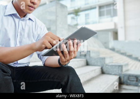 Businessman with tablet computer Stock Photo