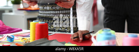 Gadget Technology in Sewing Needlework Service Stock Photo