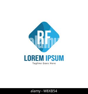 Initial RF logo template with modern frame. Minimalist RF letter logo vector illustration design Stock Vector