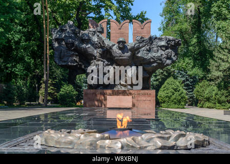 WWII Monument in the Park of 28 Panfilov Guardsmen, Almaty, Kazakhstan. Stock Photo