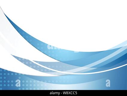 Vibrant blue abstract minimal wavy background. Vector modern corporate design Stock Vector