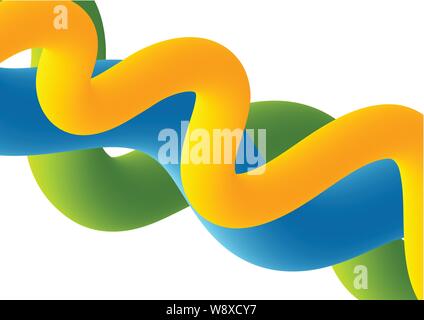 Abstract colorful 3d waves background. Vector modern design Stock Vector