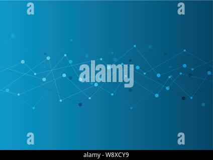 Blue abstract technology circuit borad lines background. Vector design Stock Vector