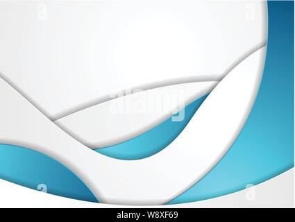 Blue and white abstract corporate waves background. Modern vector design Stock Vector