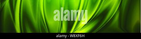 Magic emerald green smooth waves banner design. Abstract vector background Stock Vector