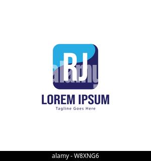 Initial RJ logo template with modern frame. Minimalist RJ letter logo vector illustration design Stock Vector