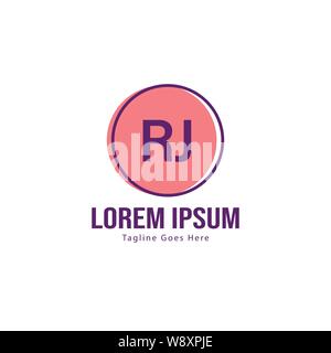 Initial RJ logo template with modern frame. Minimalist RJ letter logo vector illustration design Stock Vector