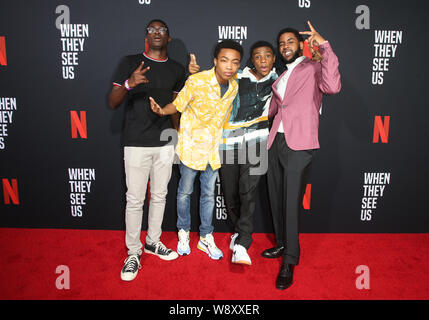 Los Angeles, Ca. 11th Aug, 2019. Ethan Herisse, Asante Blackk, Caleel Harris, Jharrel Jerome, at When They See Us for your consideration at Paramount Theatre in Los Angeles, California on August 11, 2019. Credit: Faye Sadou/Media Punch/Alamy Live News Stock Photo