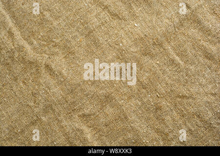Linen canvas texture background close up. Flat lay. Stock Photo