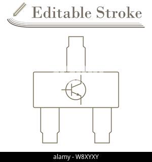 Smd Transistor Icon. Editable Stroke Simple Design. Vector Illustration. Stock Vector