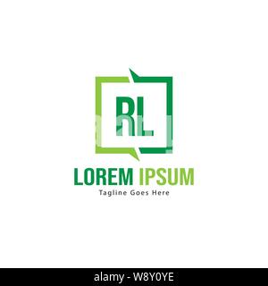 Initial RL logo template with modern frame. Minimalist RL letter logo vector illustration design Stock Vector