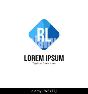 Initial RL logo template with modern frame. Minimalist RL letter logo vector illustration design Stock Vector