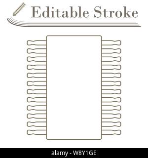 Chip Icon. Editable Stroke Simple Design. Vector Illustration. Stock Vector