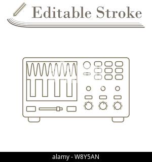 Oscilloscope Icon. Editable Stroke Simple Design. Vector Illustration. Stock Vector