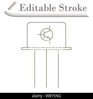 Transistor Icon. Editable Stroke Simple Design. Vector Illustration. Stock Vector