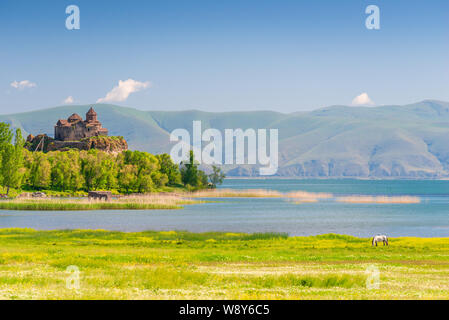 View of Sevan Island in Lake Sevan in Armenia Stock Photo - Alamy