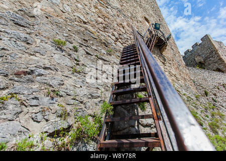 Fortifications in medieval Serbian Orthodox Manasija (Resava) Monastery, Serbia,  Despot's Tower, the foundation of Despot Stefan Lazarevic. Stock Photo