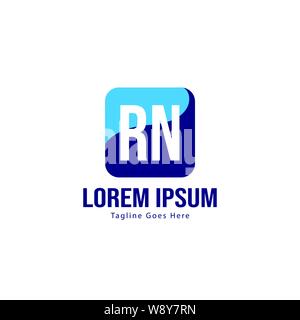 Initial RN logo template with modern frame. Minimalist RN letter logo vector illustration design Stock Vector