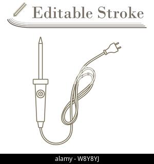 Soldering Iron Icon. Editable Stroke Simple Design. Vector Illustration. Stock Vector