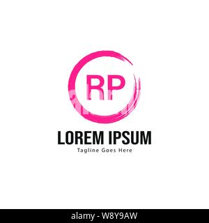 Initial RP logo template with modern frame. Minimalist RP letter logo vector illustration design Stock Vector