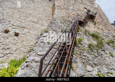 Fortifications in medieval Serbian Orthodox Manasija (Resava) Monastery, Serbia,  Despot's Tower, the foundation of Despot Stefan Lazarevic. Stock Photo