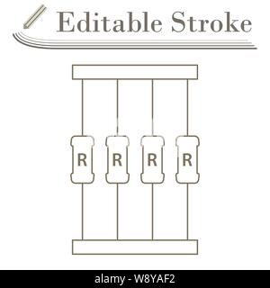 Resistor Tape Icon. Editable Stroke Simple Design. Vector Illustration. Stock Vector