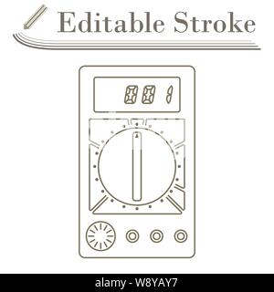 Multimeter Icon. Editable Stroke Simple Design. Vector Illustration. Stock Vector