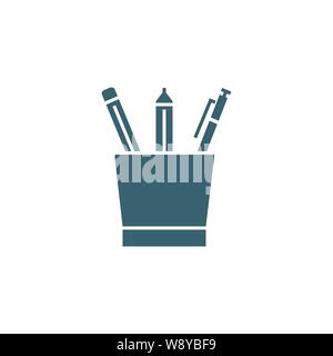 Pencil Stand related vector glyph icon Stock Vector