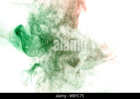 Abstract image of the soul, a spot of wavy smoke of red and green. Print for clothes. Disease and viruses. Stock Photo
