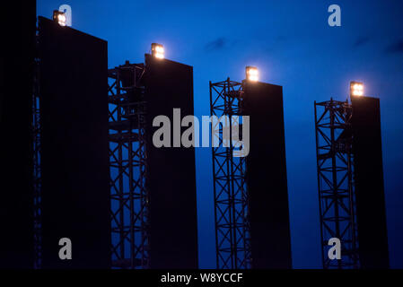 Concert led screen display at music festival Stock Photo