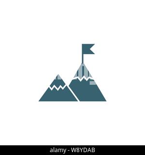 Mountains related vector glyph icon. Stock Vector