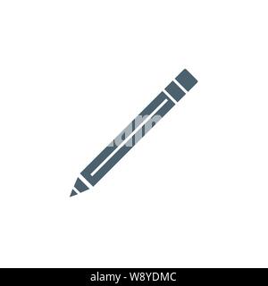 Pencil related vector glyph icon. Stock Vector
