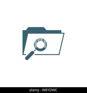 Search Folder related vector glyph icon. Stock Vector