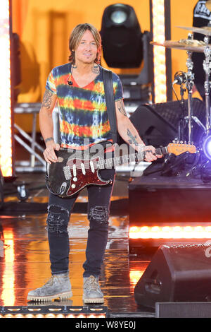 Keith Urban performs on ABC's 'Good Morning America' Summer Concert Series at the SummerStage Rumsey Playfield in Central Park on August 9, 2019 in New York City. Stock Photo