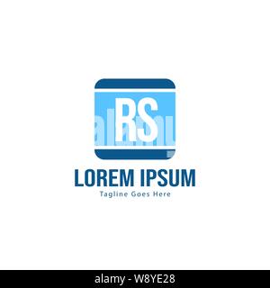 Initial RS logo template with modern frame. Minimalist RS letter logo vector illustration design Stock Vector