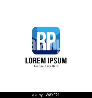 Initial RP logo template with modern frame. Minimalist RP letter logo vector illustration design Stock Vector