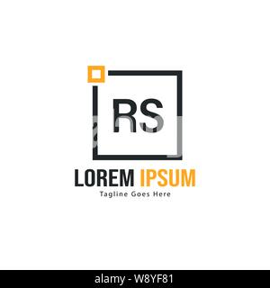 Initial RS logo template with modern frame. Minimalist RS letter logo vector illustration design Stock Vector