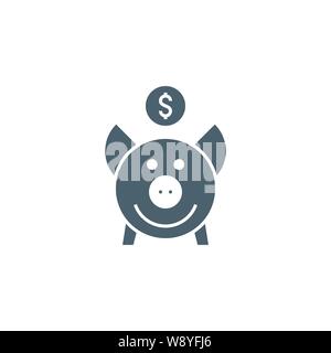 Piggy Bank related vector glyph icon. Stock Vector