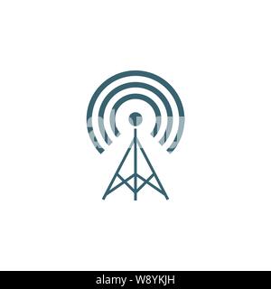 Transmiter related vector glyph icon. Stock Vector