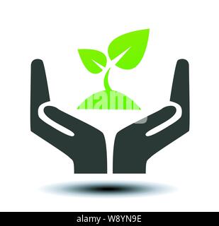 hand sign of environmental protection Stock Vector