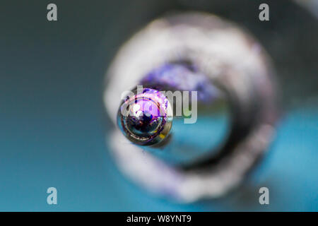 Macro photo of a  used ballpoint pen tip Stock Photo