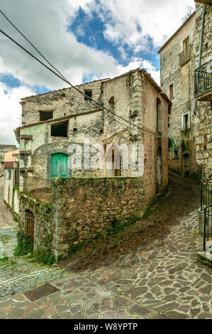 abandoned houses in Filignano, Molise Stock Photo