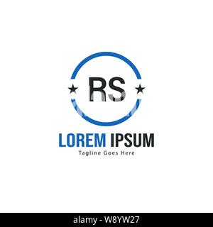 Initial RS logo template with modern frame. Minimalist RS letter logo vector illustration design Stock Vector