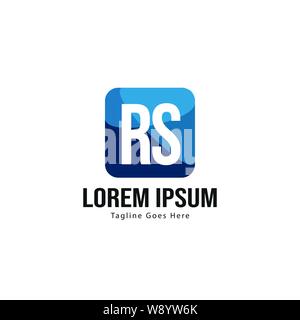 Initial RS logo template with modern frame. Minimalist RS letter logo vector illustration design Stock Vector
