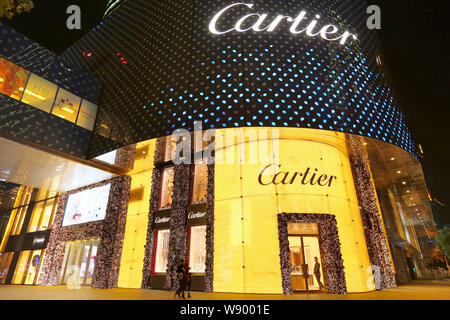 FILE Night view of a Cartier boutique of Richemont Group in