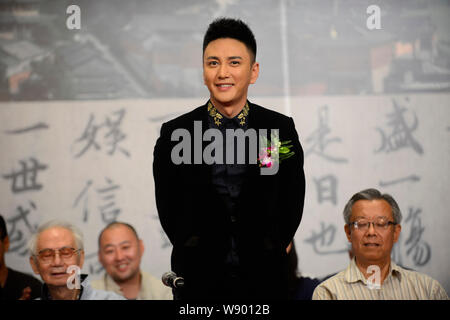 Chinese actor Wang Renjun poses during a press conference to start the filming of his new TV series, Shu Sheng Wang Xi Zhi, literally Calligraphy Sage Stock Photo