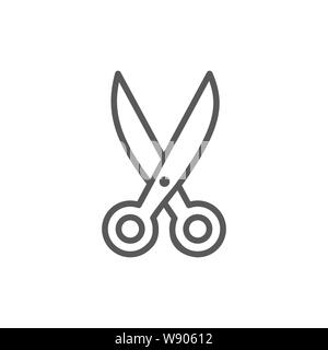 Scissors Line Icon On White Background Stock Vector