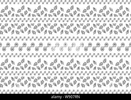 Ethnic style fabric print. Vector graphics. White seamless pattern with horizontal striped ornament Stock Vector